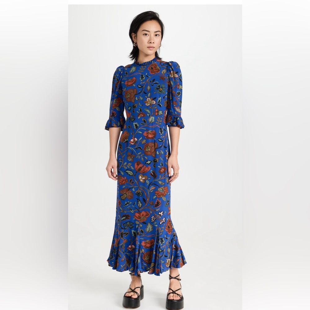 Rhode Felix Floral Blue Maxi Dress